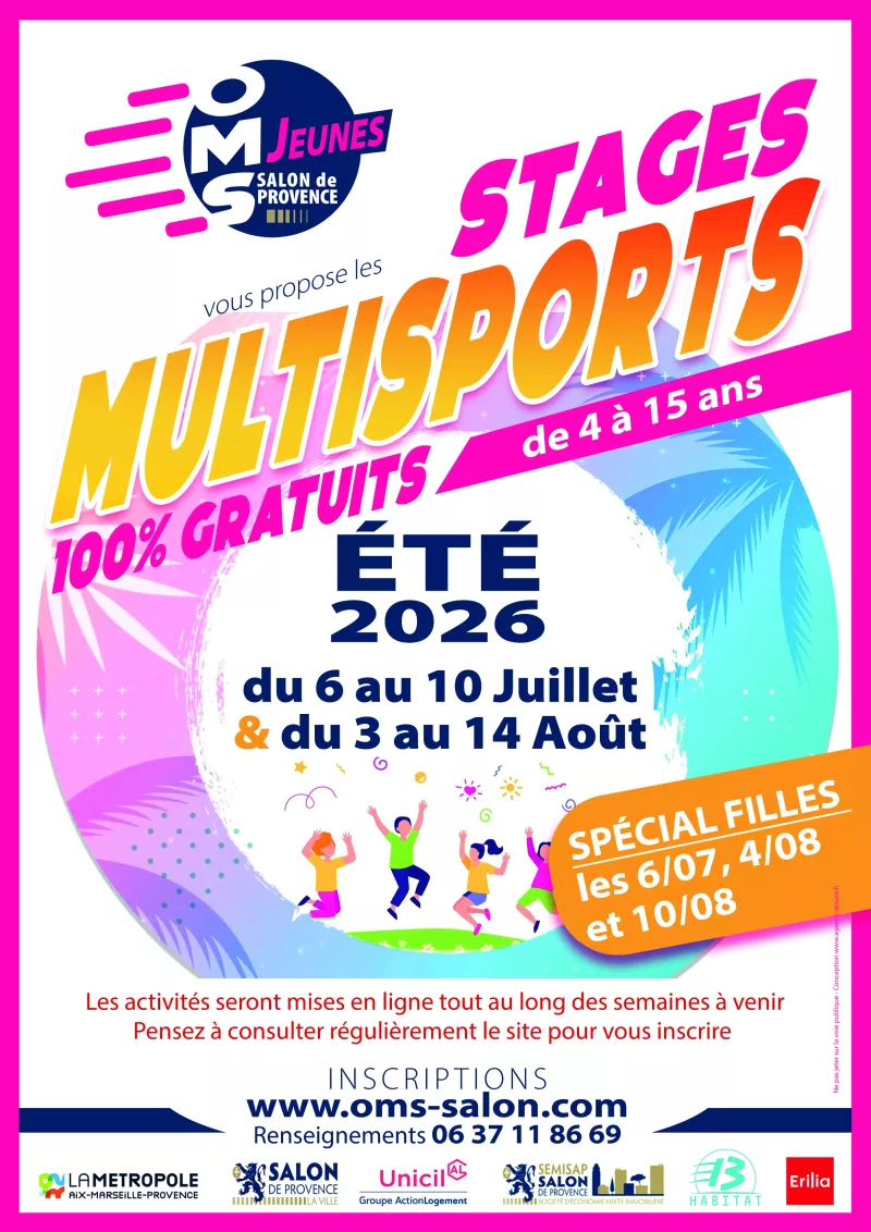 Stages multisports 100 % gratuits des vacances d'été 2026